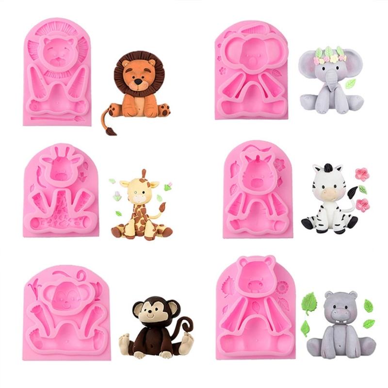 Cute Elephant Giraffe Mold Silicone Mold Animal Shape Candy Fondant Mold Chocolates Soap Cake Decoration Baking Mold