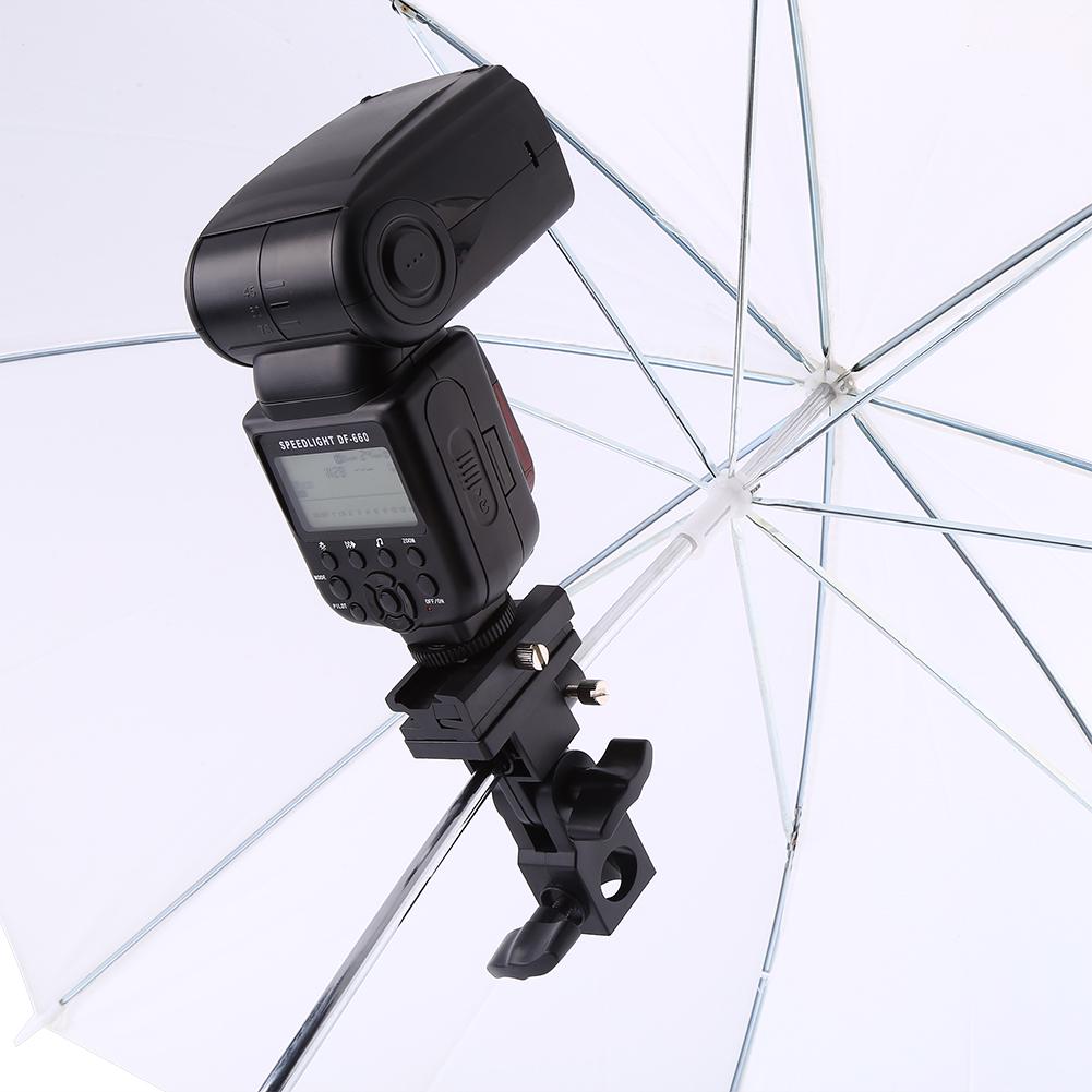 Black Hot Shoe Flash Umbrella Holder Light Stand Bracket For Photo Video Photography