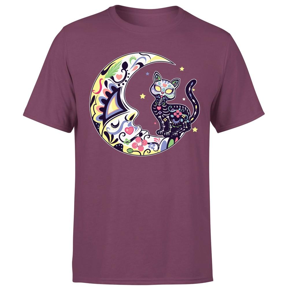 Cat And Moon Sugar Skull Dia De Day Of The Dead Tee Unisexs TShirtP1OrA 2XL