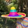 Wide Brim Mexican Party Hat Natural Straw Carnival Sombrero Outdoor Mexican Straw Hats  Men Women