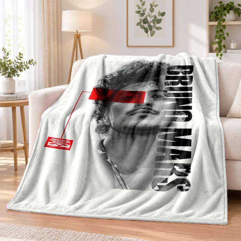 Bruno Mars Flannel Throw Blanket Soft Warm Cozy For Sofa Bed Indoor Home Bedroom Use