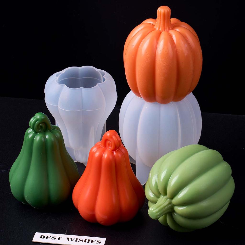 Pumpkin Silicone Candle Mold DIY Plant Aromatherapy Soap Resin Gypsum Craft Making Supplies Home Halloween Party Decor Art Gifts