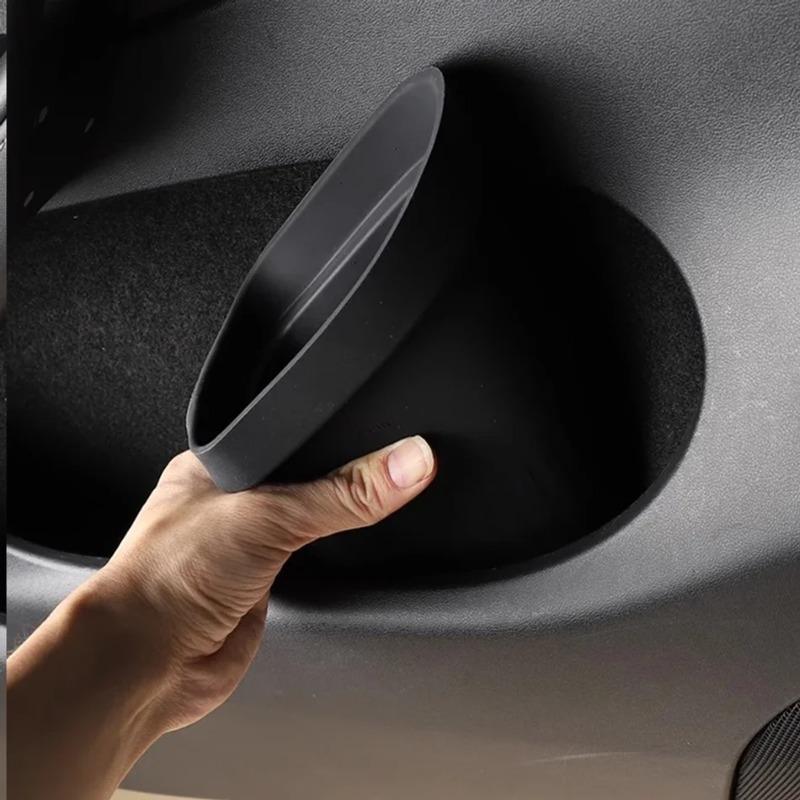Car Door Trash Can for Tesla Model 3/Y/3 Highland 2017-2025 Eco-Friendly Silicone Waterproof Garbage Can Storage Box Accessories