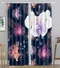 New Cheap Pink Flower Fish Green Peacock Curtain Bedroom Hotel Window High Shading  New Fashion Beautiful Color Pattern 2 Panel