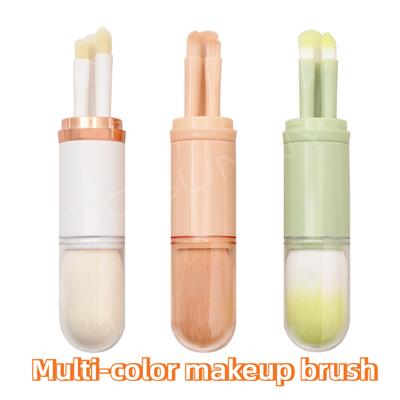 Tragbares 4-in-1-Make-up-Pinsel-Set mit PVC-Hülle für Mini-Puder- und Augenpinsel