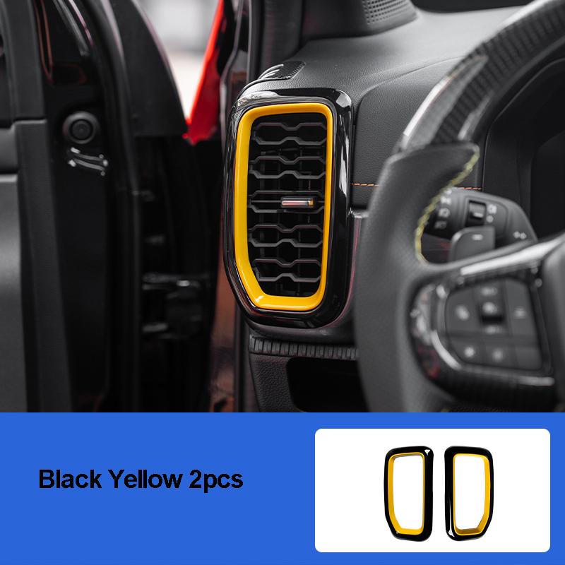 Dekorativní kryt rámečku předního výdechu vzduchu pro Ford Ranger 2025 Auto Interiérové dekorační doplňky ABS materiál 2ks