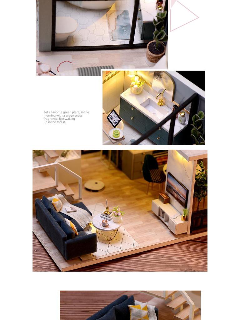 Handmade Wooden DIY Miniature House Model - Kids' Educational Birthday Gift