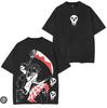 Soul Eater Death The Kid Manga Grafik T-Shirt Vintage Gewaschen Gothic Anime Unisex Oversized Rundhals Baumwolle Kurzarm Oberteile