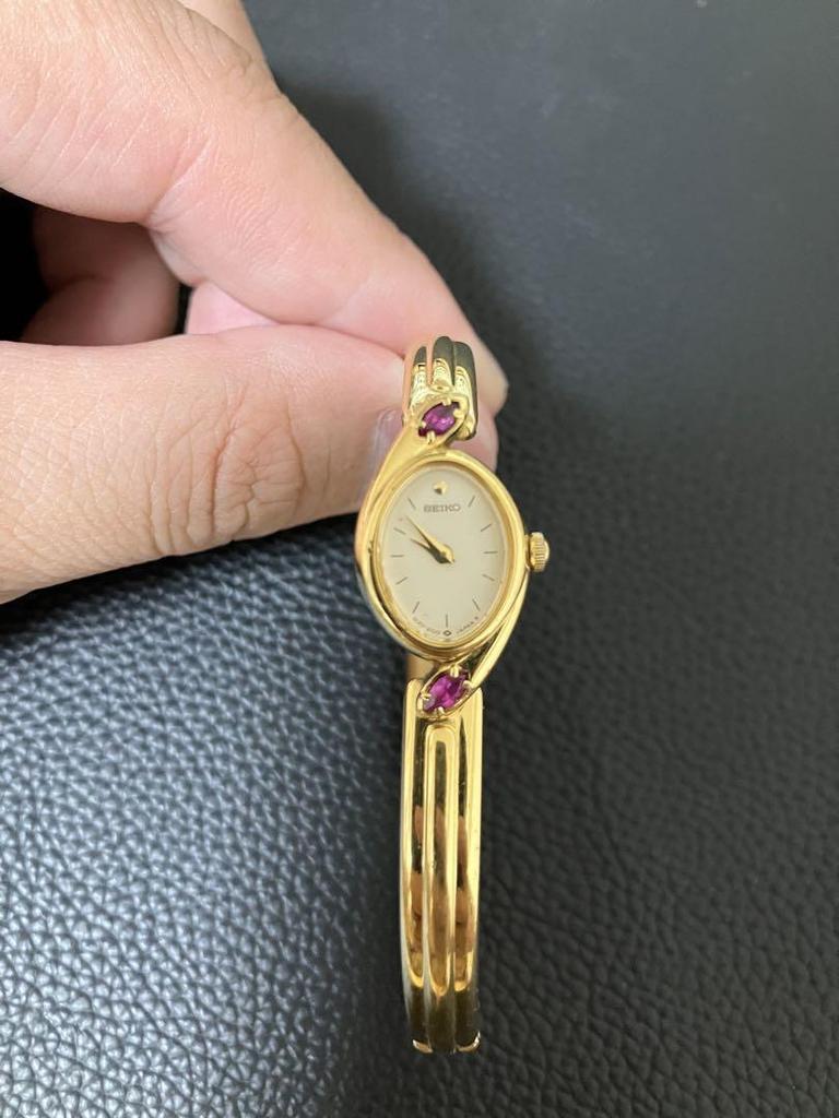 [USED] SEIKO Color Stone Ruby Women's Watch Gold