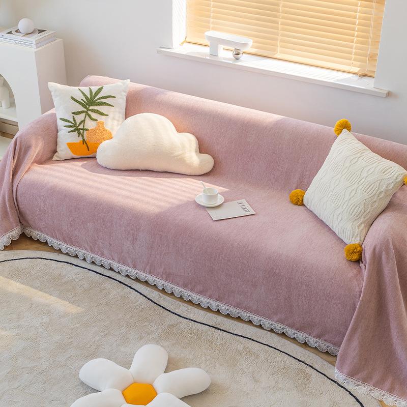 White Chenille Sofa Cover Cloth Simple Modern Four Seasons Universal Cushion Ins Wind Cat Scratch Sofa Cover