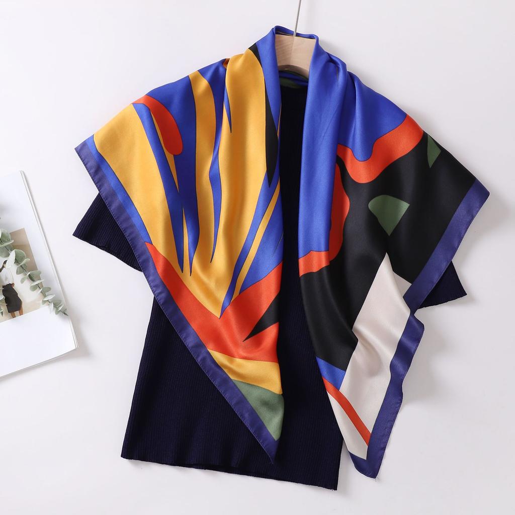 New silk scarf 91 large square scarf fashionable versatile fashion foreign style French scarf women's shirt shawl scarf wholesale