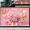 Happy Mother's Day Backdrop Thanks Best Mom Floral Flower Love Heart Mothers Day Birthday Photography Background Photo Studio