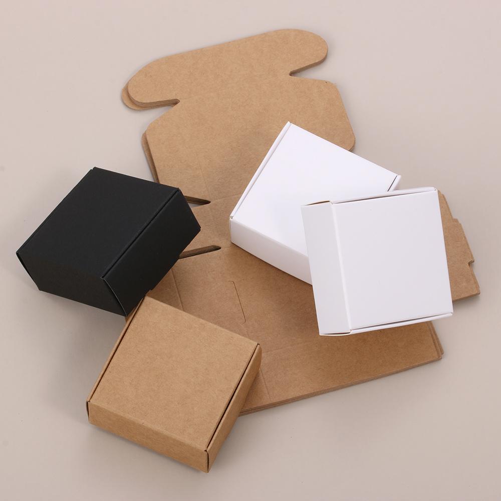 

10PCS Gift Bottom Small Handmade Box Kraft Paper Square Pack Wrapping 3