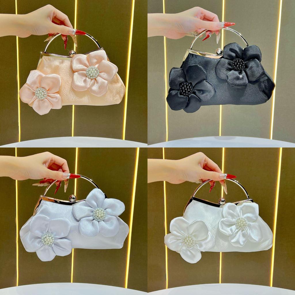 Fashion Lady Flower Evening Clutch With Chain And Lock For Formal Party Decor