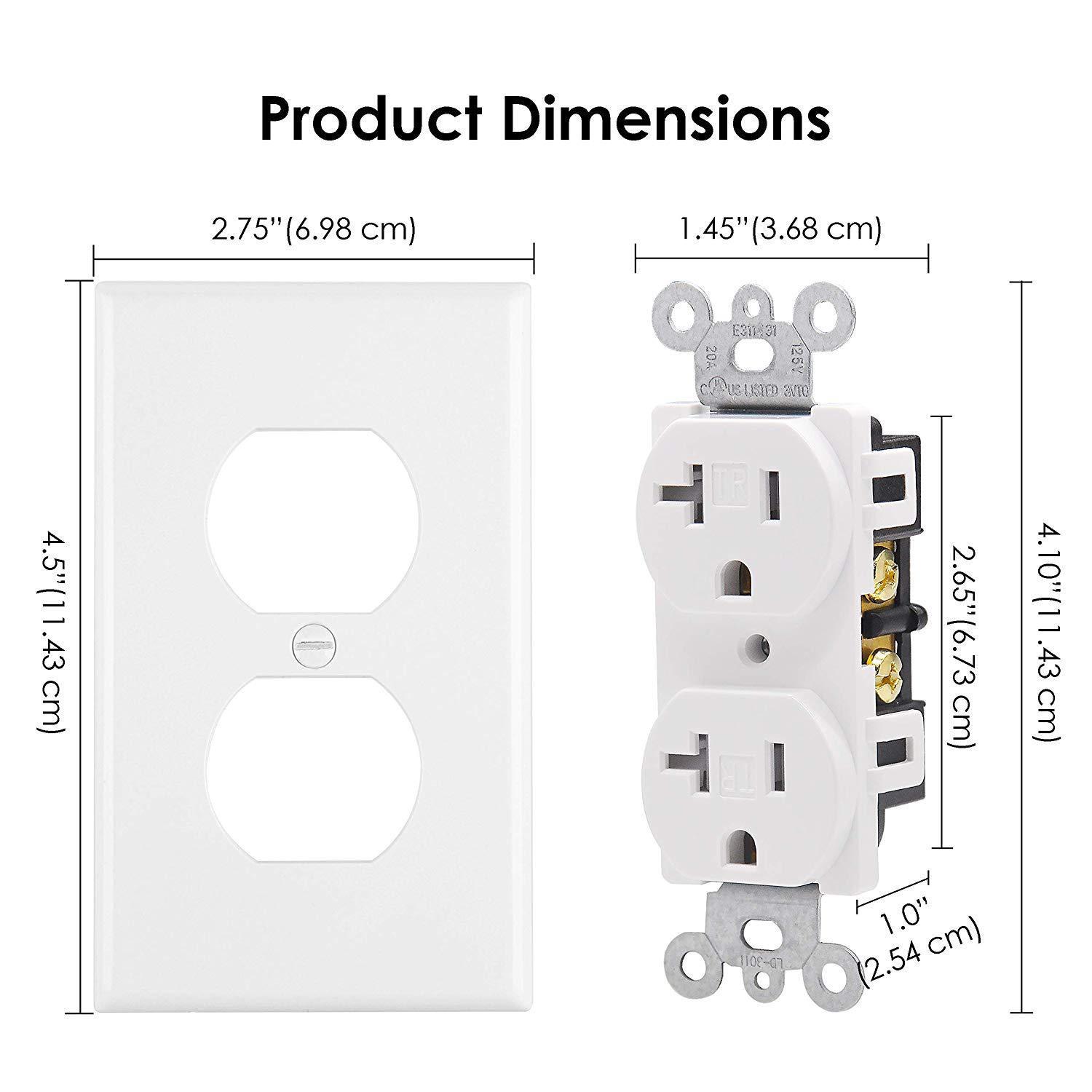 

20A 125V UL Double Gang Wall Socket, US Standard, Brass, for South American Households