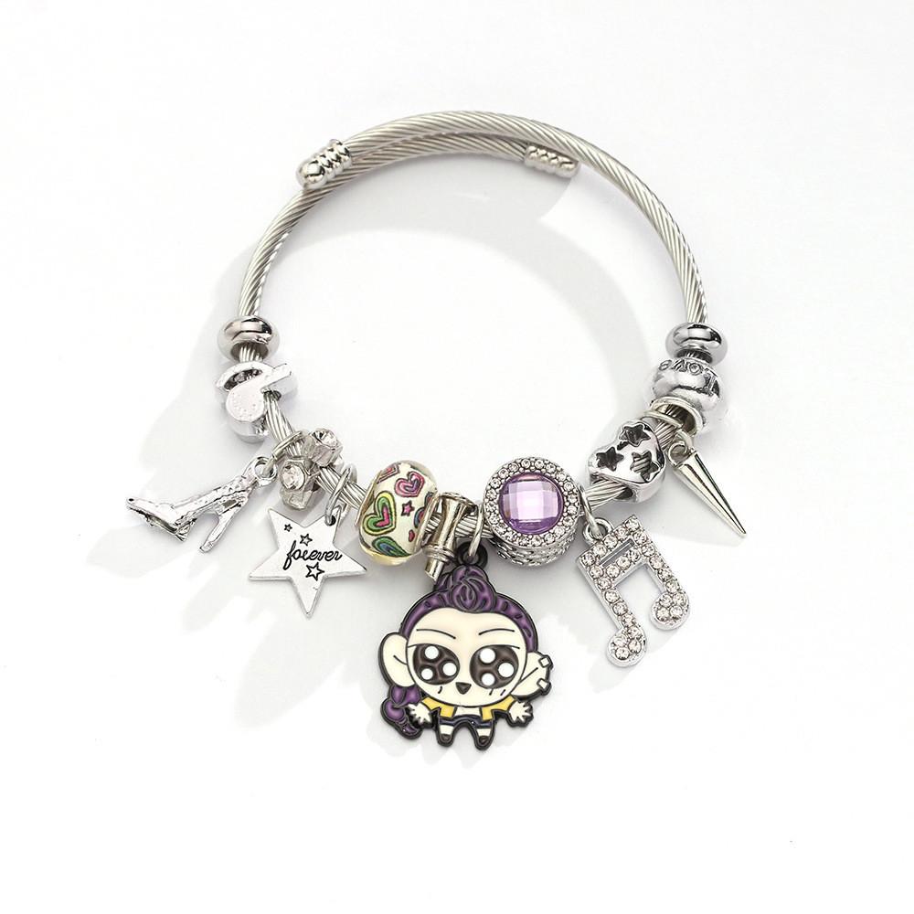 Hunter Witch Girl Group Kpop Bracelet With Rhinestone Pendant For Women And Men
