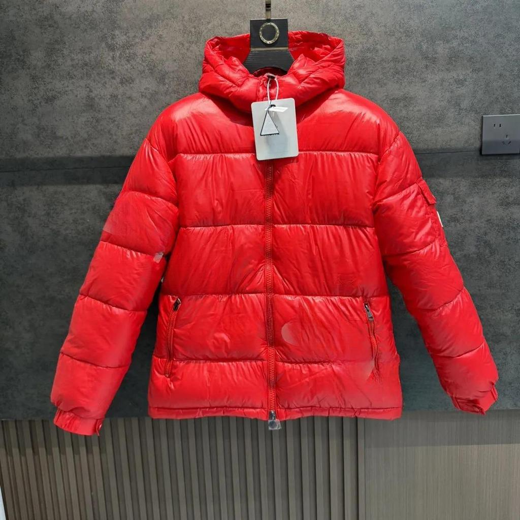 In-Stock Winter Unisex Bright Surface Thickened Warm Down Hooded Jacket