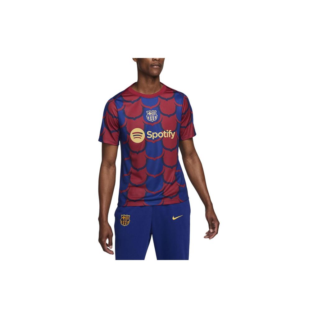 Nike Barcelona Dragon Year Quick-Dry Pre-Match Football Training Jersey Men Jersey Deep-Navy FJ5430-456
