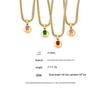18k Gold-Plated Titanium Steel Geometric Zircon Pendant Necklace - European & American Fashion Style