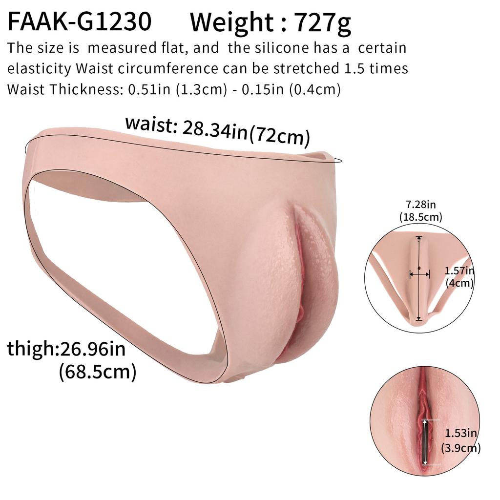 FAAK Silicone Crossdresser Thong Panty Camel Toe Hiding Gaff Shaping Brief Insertable Sexy Toys Pussy Vagina Underwear Custom