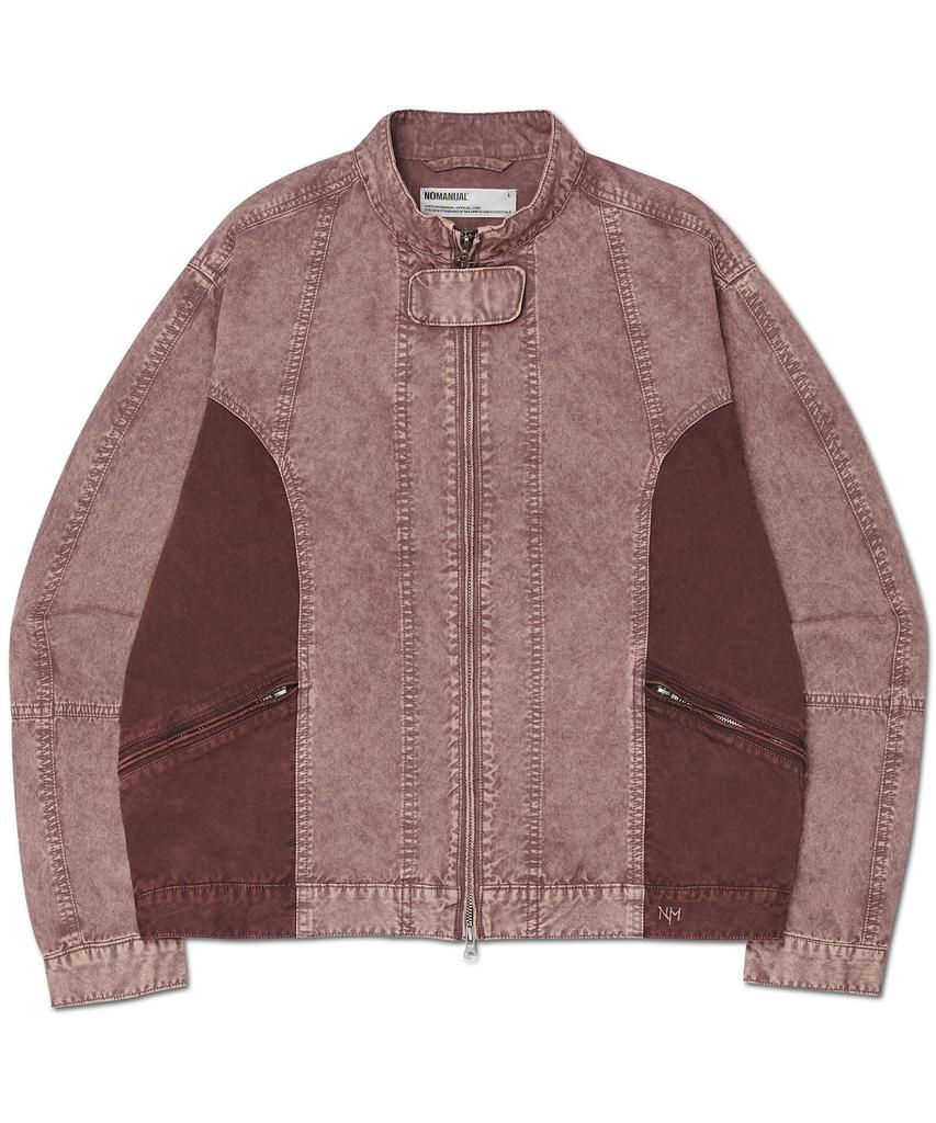 Nomanual Overdyed Two-Tone Jacket - Burgundy