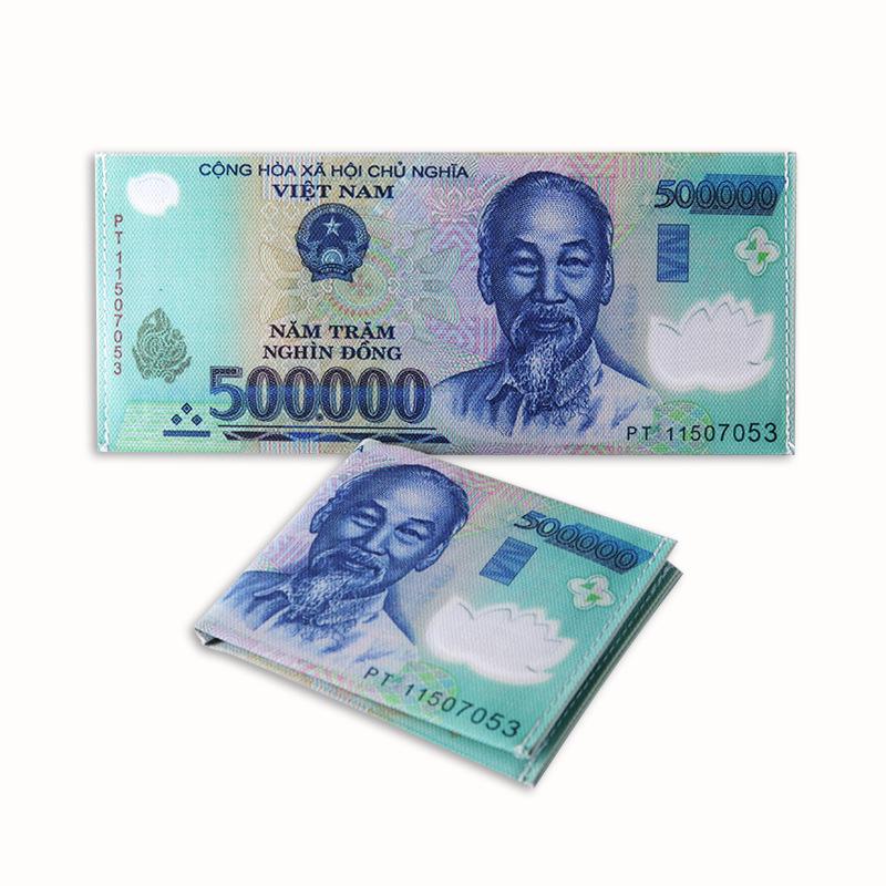 Men's Creative Wallet: Currency Print Canvas Card Holder, Customizable Designs Available