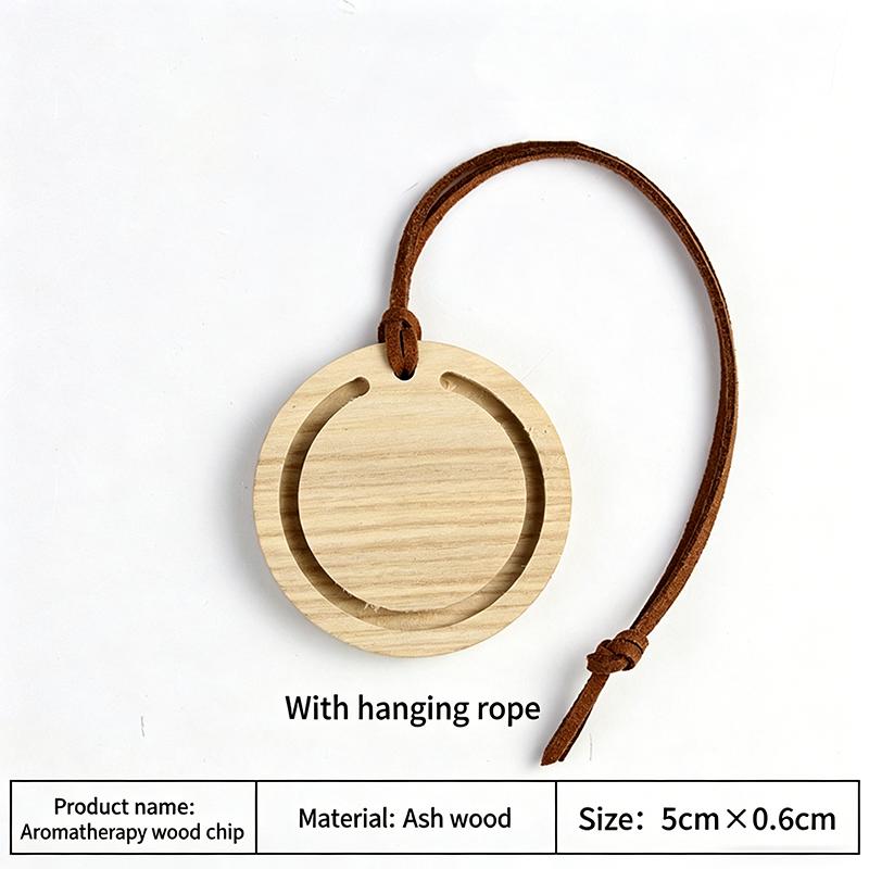 1PC Round Premium Wood Diffuser - Handmade From White Wax Wood And Black Walnut - Elegant Car Suspension Aroma Accessories белый