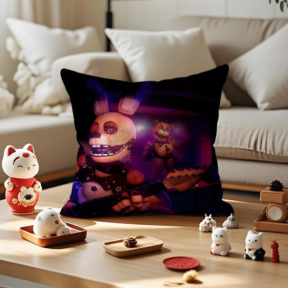 Movie Five N-Nights At F-Freddys2 Cushion Cover Anti-dustmite Pillowcase Invisible Zipper Silky Short Plush Sofa Cushion Cover