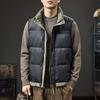 Winter American Trendy Brand Color Matching Stand-up Collar Men's Down Vest White Duck Down Thermal Vest Fluffy Vest Bread Clothes