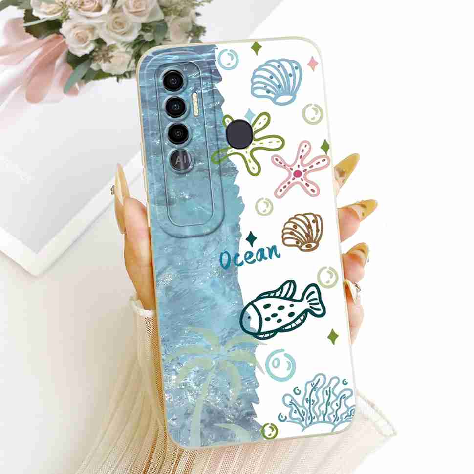 For Tecno Spark 7 Pro Case KF8 Fashion Flower Cat Soft Silicone Back Cover For Tecno Spark7 Spark 7 Pro Phone Case Bumper