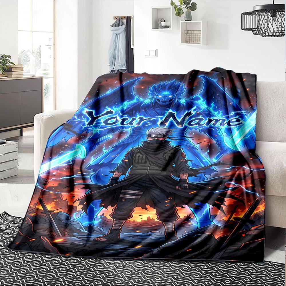 Naruto Charakter Personalisierte Namensdecke Kuscheldecke Personalisierte Decke Warme Dekoration für Büro Wohnzimmer Meeresblick Wohnzimmer für Alle Anlässe