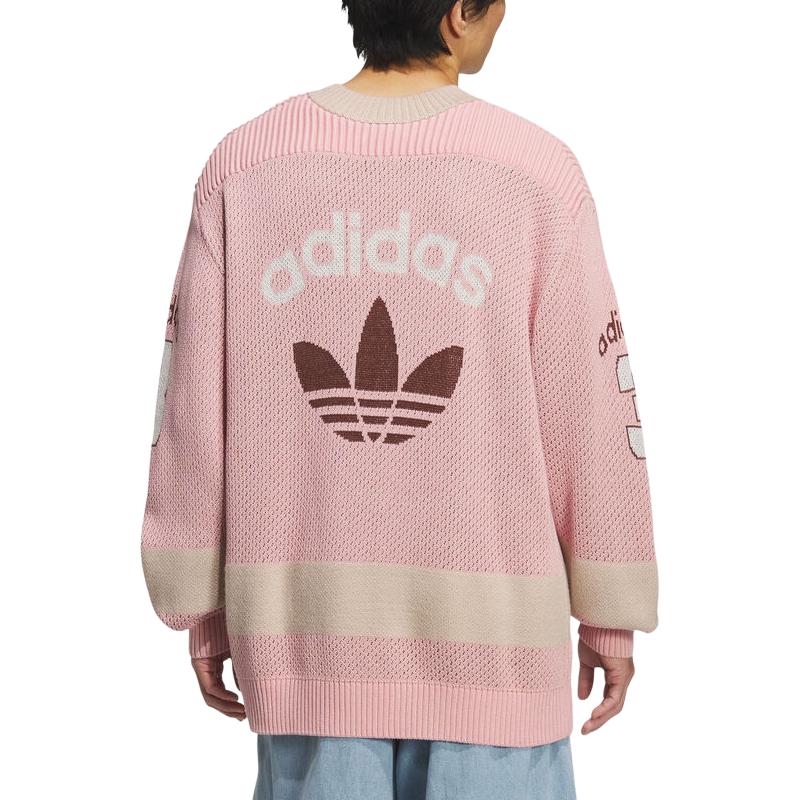 Adidas Originals Team Loose V-Neck Pullover Long Sleeve Knit Sweater Men Sweater KF4468