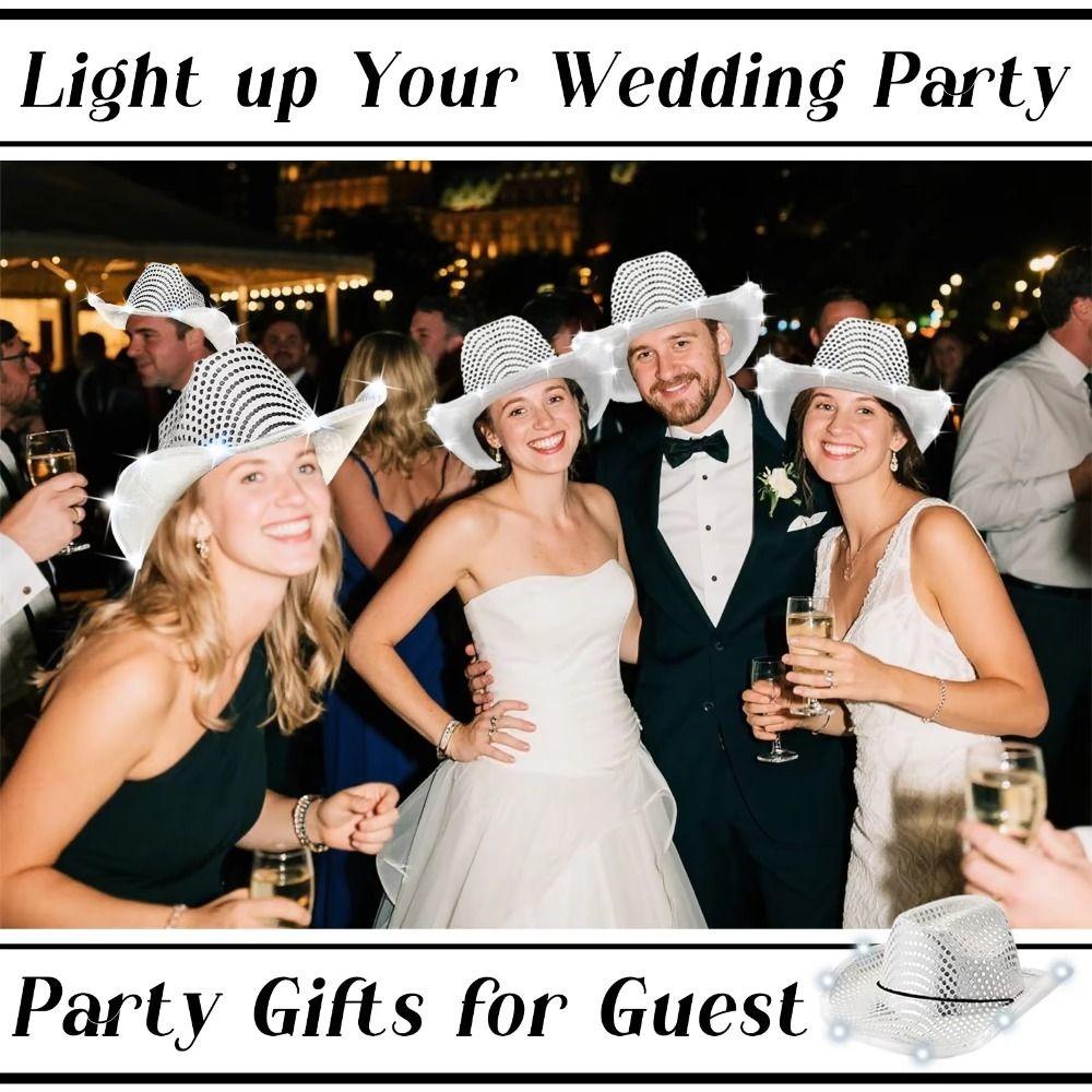 Pearlescent Finish LED Cowboy Hat Luminous Design Glowing Hat Cowgirl Hat  Carnival Party