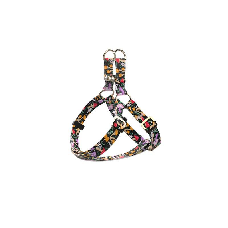 Adjustable Dog Harness Leash Set Small Medium Dogs Print Design Nylon-like Material 3 Sizes Available