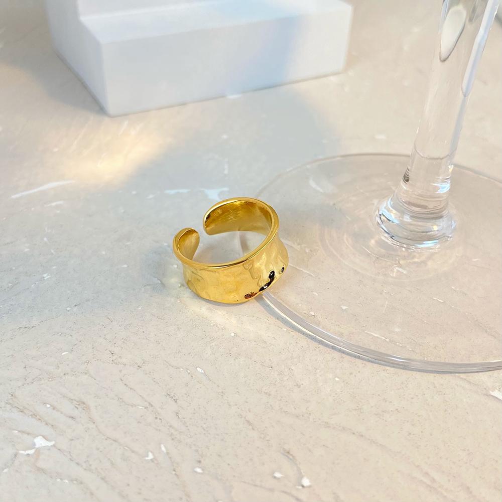 Stainless Steel Open Ring Female Non-fading Ring Punk Titanium Steel Gold-plated Ring Jewelry