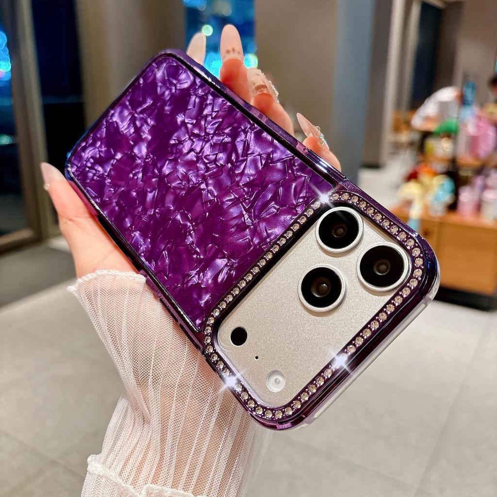 Rhinestone Electroplated Phone Case for iPhone 17 Pro Max – Shiny, Anti-Fall Soft Shell Cover
