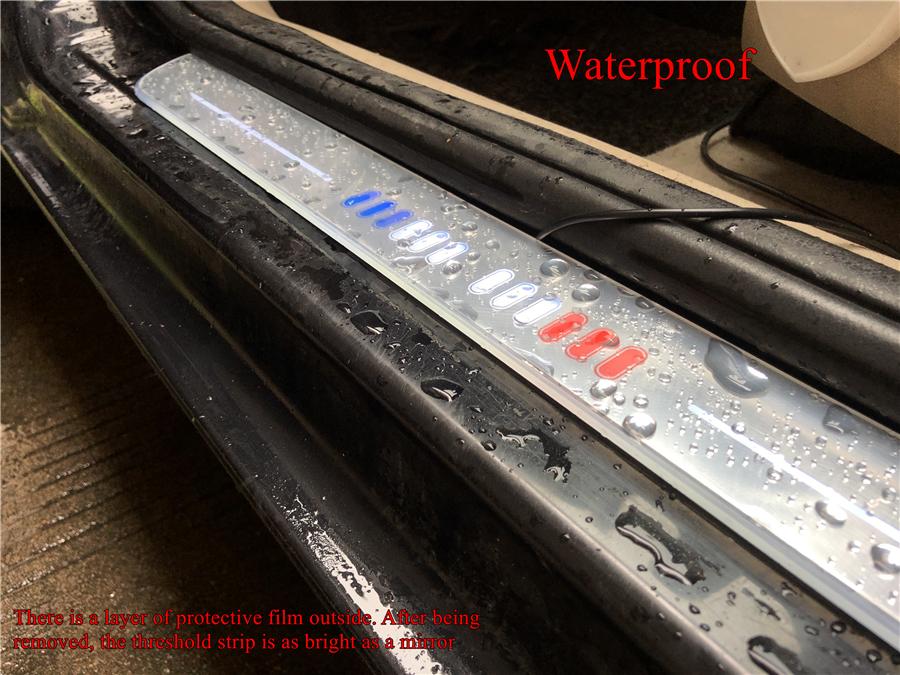 2Pcs 550*45Mm Car Led Flowing Front Pedal Light Sill Pathway Welcome Scuff Light