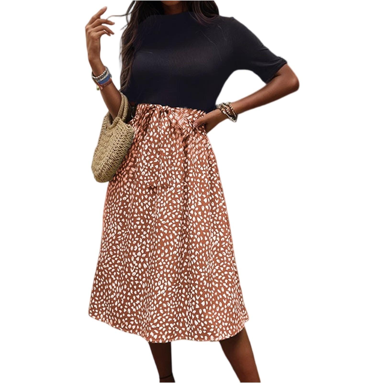 

Women s Dresses Hitch Elegant Fresh Sweet Half High Neck Colorblocking Dresses S