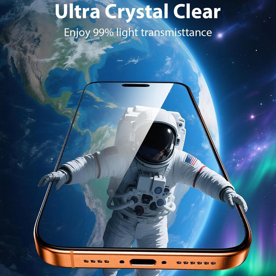 4 Pack HD Clear Screen Protector Tempered Glass Film for iphone 17/ 17 Pro/ 17 Pro Max/ 17 Air