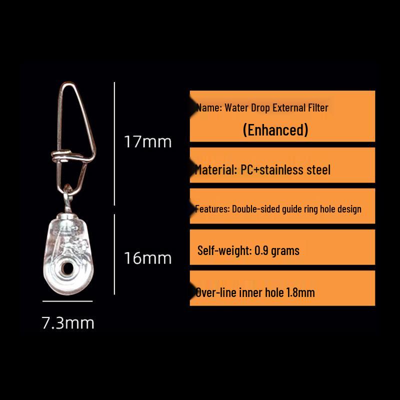

Fishing Tackle Connector: Reinforced Water Drop External Hanger Buckle Accessories