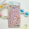 4pcsCute Cartoon Animal Cat and Fruit 3D Embossed Stickers, Handmade Stickers for Diary Decoration, Cute Stationery Stickers