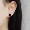 Stone Punk Delicate Earrings for Men Fashion Jewelry Korean Style Earrings Black Agate Stud Earring