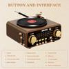 Retro Bluetooth Speaker Vinyl Player Style Radio, Portable FM/AM/SW & Wireless Streaming, Unique Vintage Decor for Home & Gift Idea