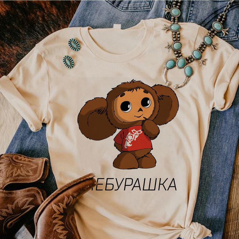 Cheburashka Tshirts Women Y2K Tshirts Girl Streetwear Y2k Anime Clothes