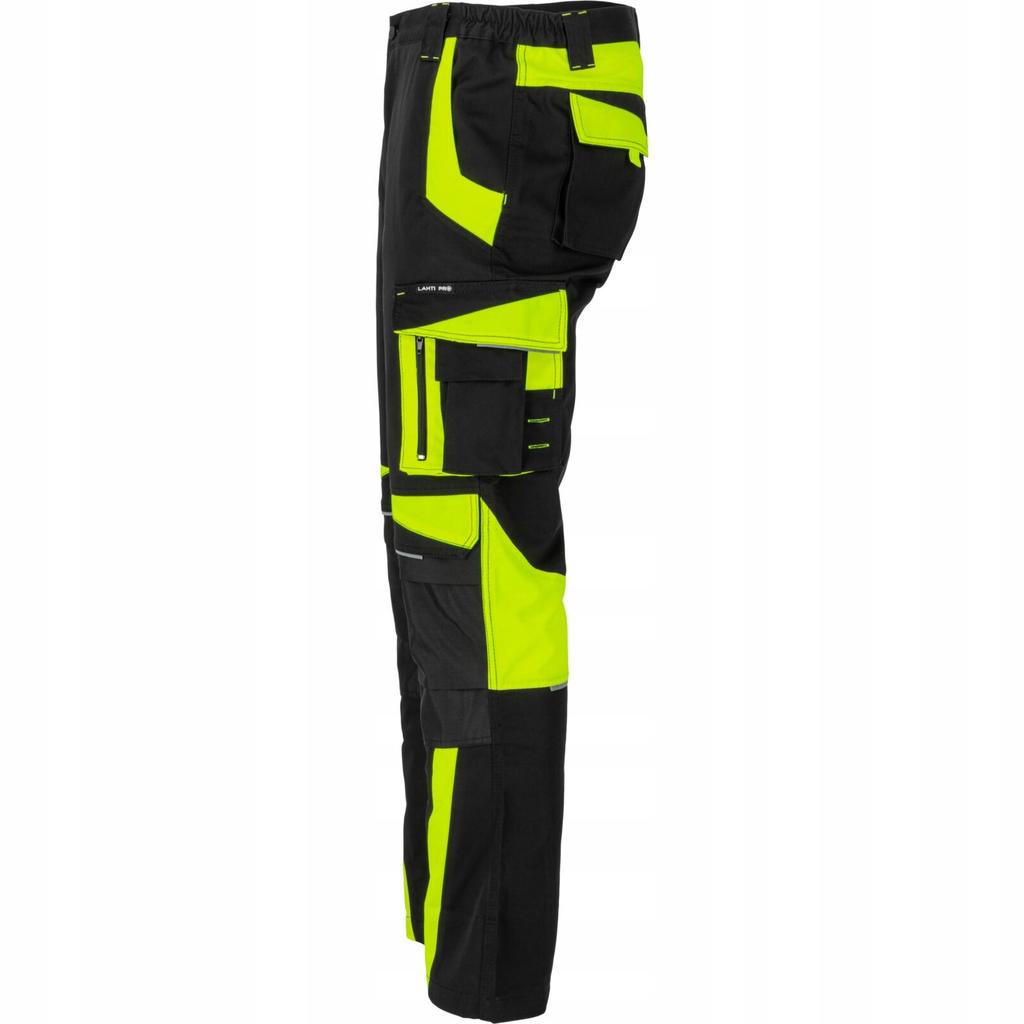 Men' Work Trousers To The Waist Black Yellow 270G/M2 Lahti Pro L40551 1 Pc