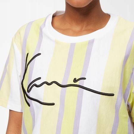 Y4441 Karl Kani SIGNATURE STRIPE CROP WIDE TEE TOP TSHIRT XS/S