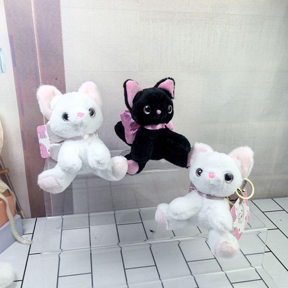 Plushies Doll Kitty Keyring Doll Soft Stuffed Doll Keychain Bow Cat Plush Keychain Kid Girl Boy