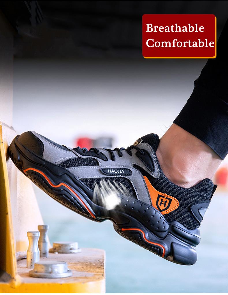 Scarpe da Lavoro di Sicurezza da Uomo Leggere Scarpe con Punta in Acciaio Stivali di Sicurezza Antisfondamento Scarpe da Ginnastica da Lavoro da Uomo Stivali di Sicurezza Indistruttibili
