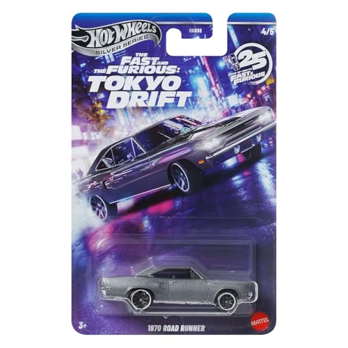 Hot Wheels Fast and FURIOUS Tokyo Drift Auto 1970 Road Runner - Diecast Model 1:64 Scale - 7cm Length - JKX08
