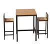 Outdoor Wood-Plastic Waterproof Bar Table & Chairs Set - High-Legged, Wall-Leaning Design for Balcony or Coffee Shop